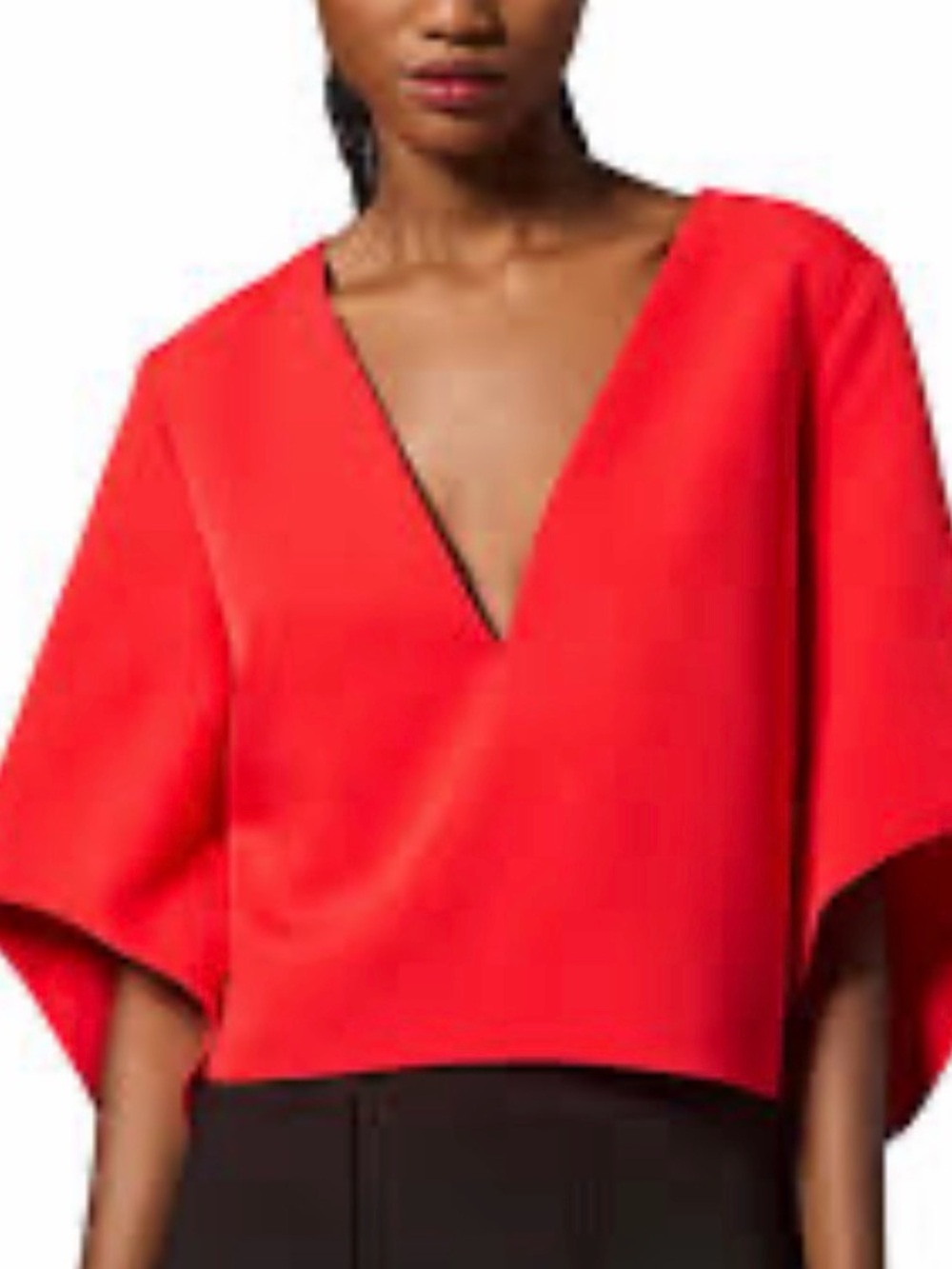 Anthropologie Mare Mare Bright Red V-Neck Women's Top Contemporary Sz S